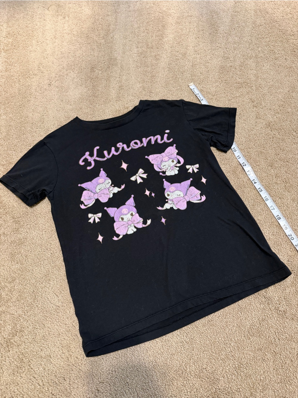 Kuromi Graphic Short Sleeve Tee - Black & Pink